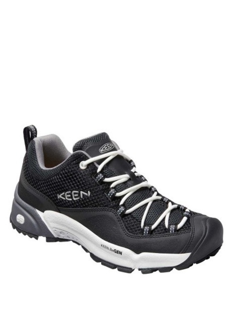 KEEN Women's Wasatch Crest Vent Hiking Shoes Black and White Low Hiking Shoe 9.5